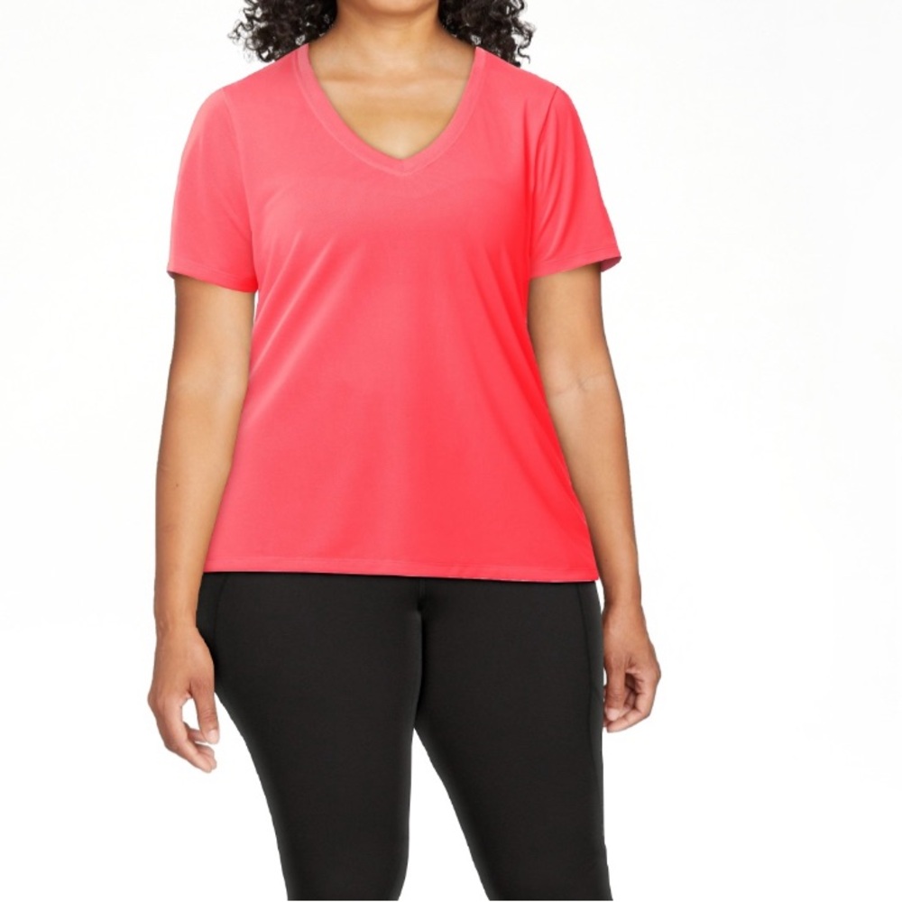 NWT Womens Coral Athletic DriWorks V Neck